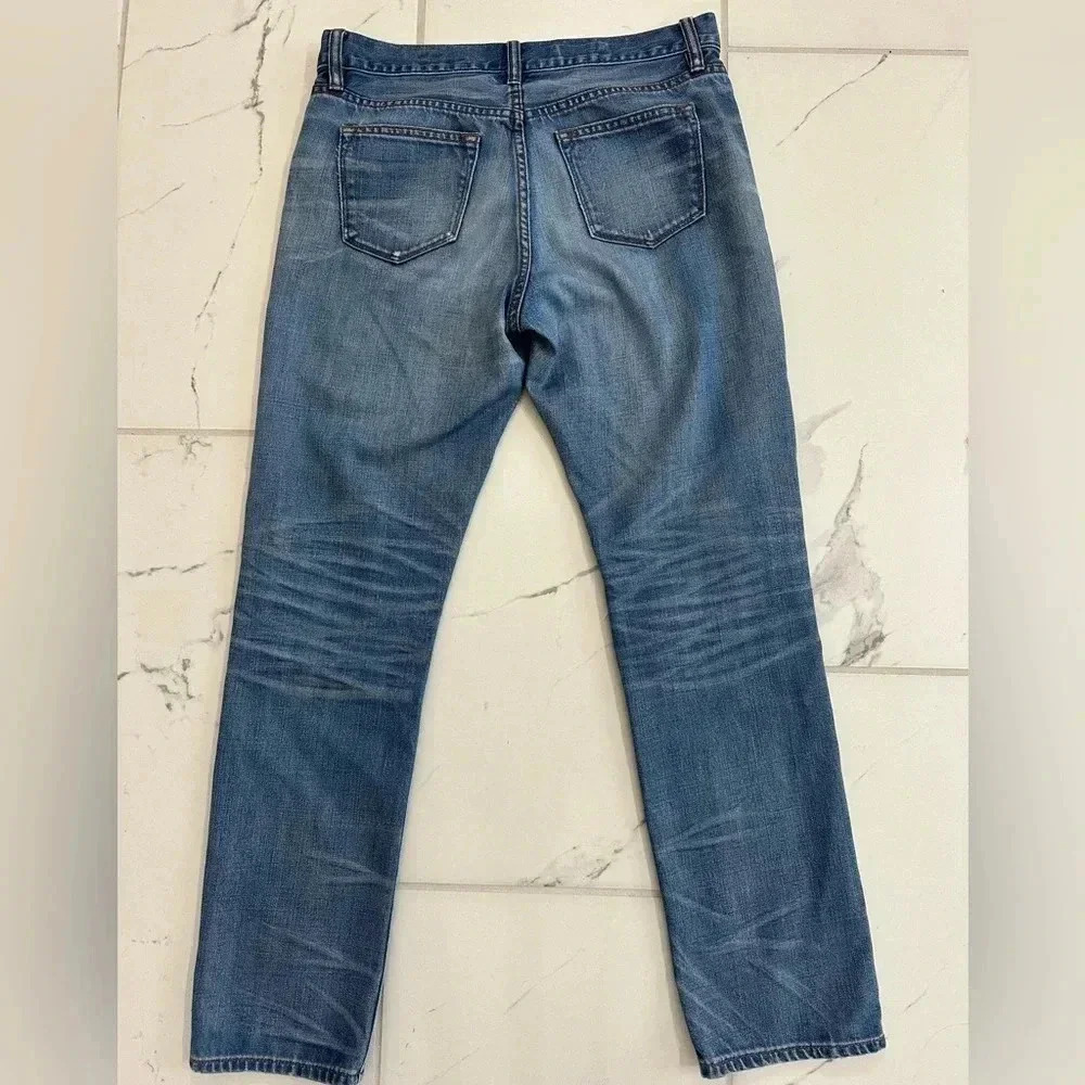 J Crew Womens Slim Broken In Boyfriend Jeans 27 Blue Distressed Ripped Mid Rise - Picture 4 of 9
